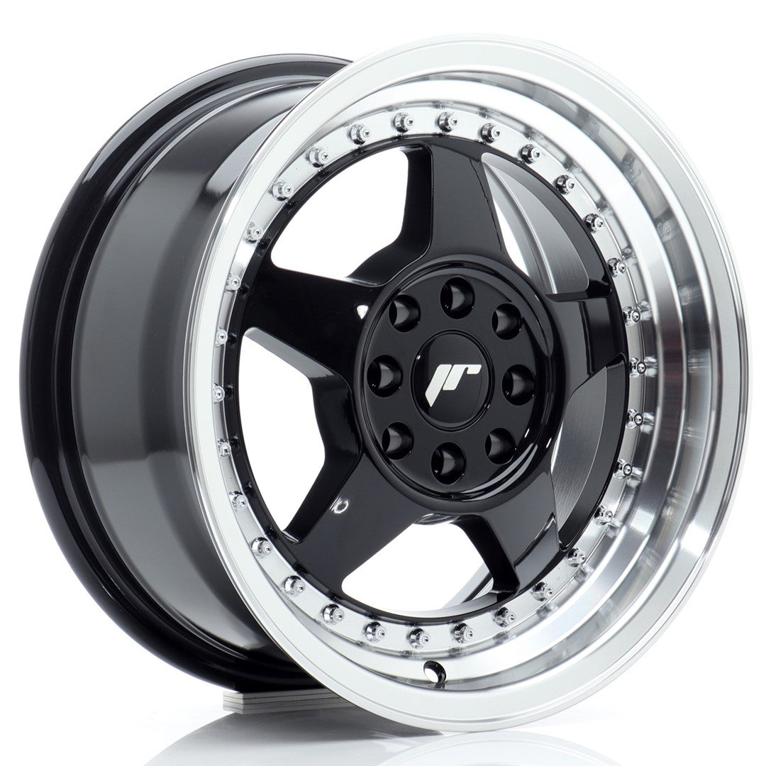 Japan Racing JR Wheels JR6 15x7 ET25 4x100 4x108 Black - JDM