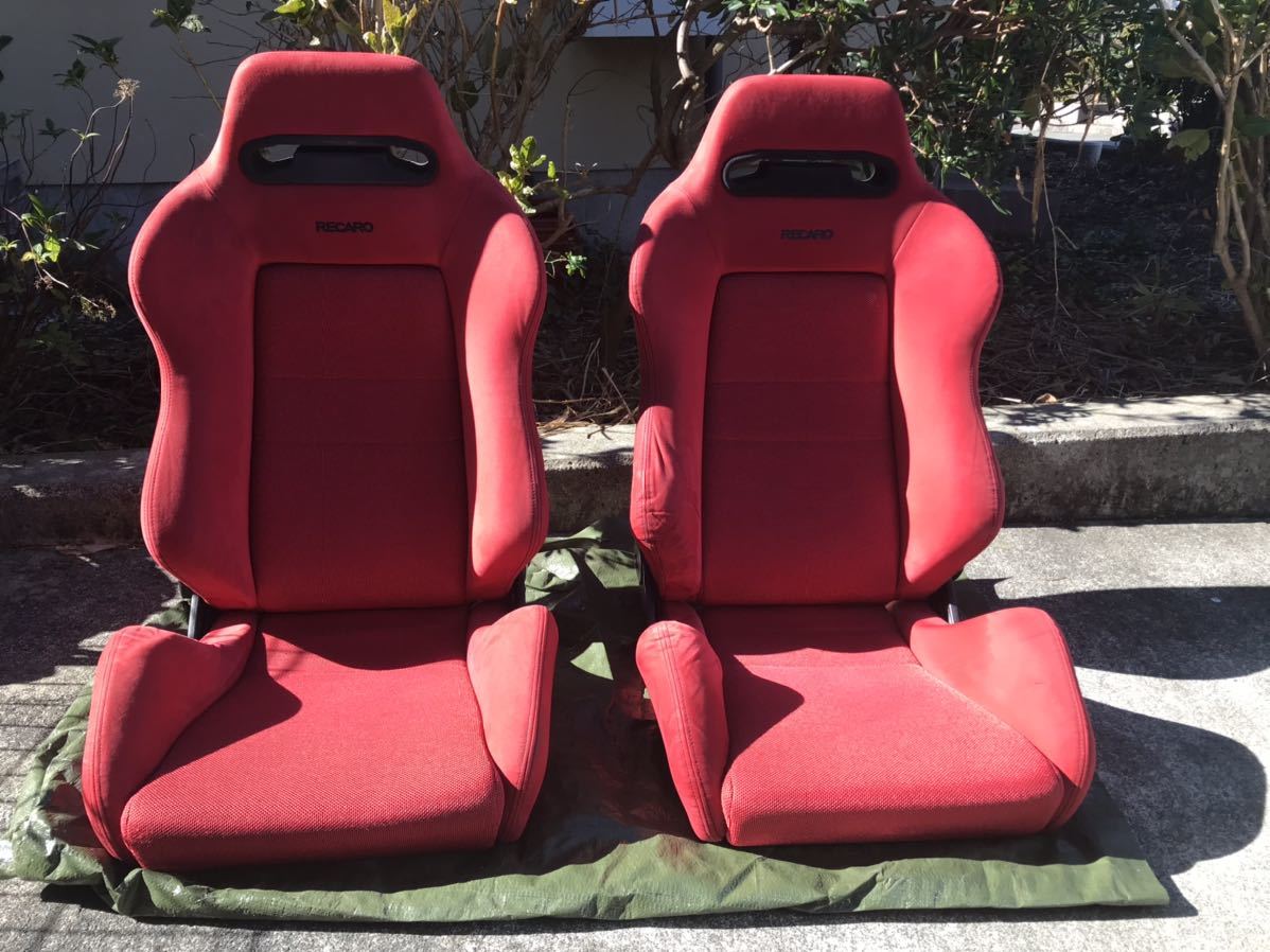 RECARO SR3 EK9 DC2 RED RECLINER RACING SEATS PAIR - JDM Distro