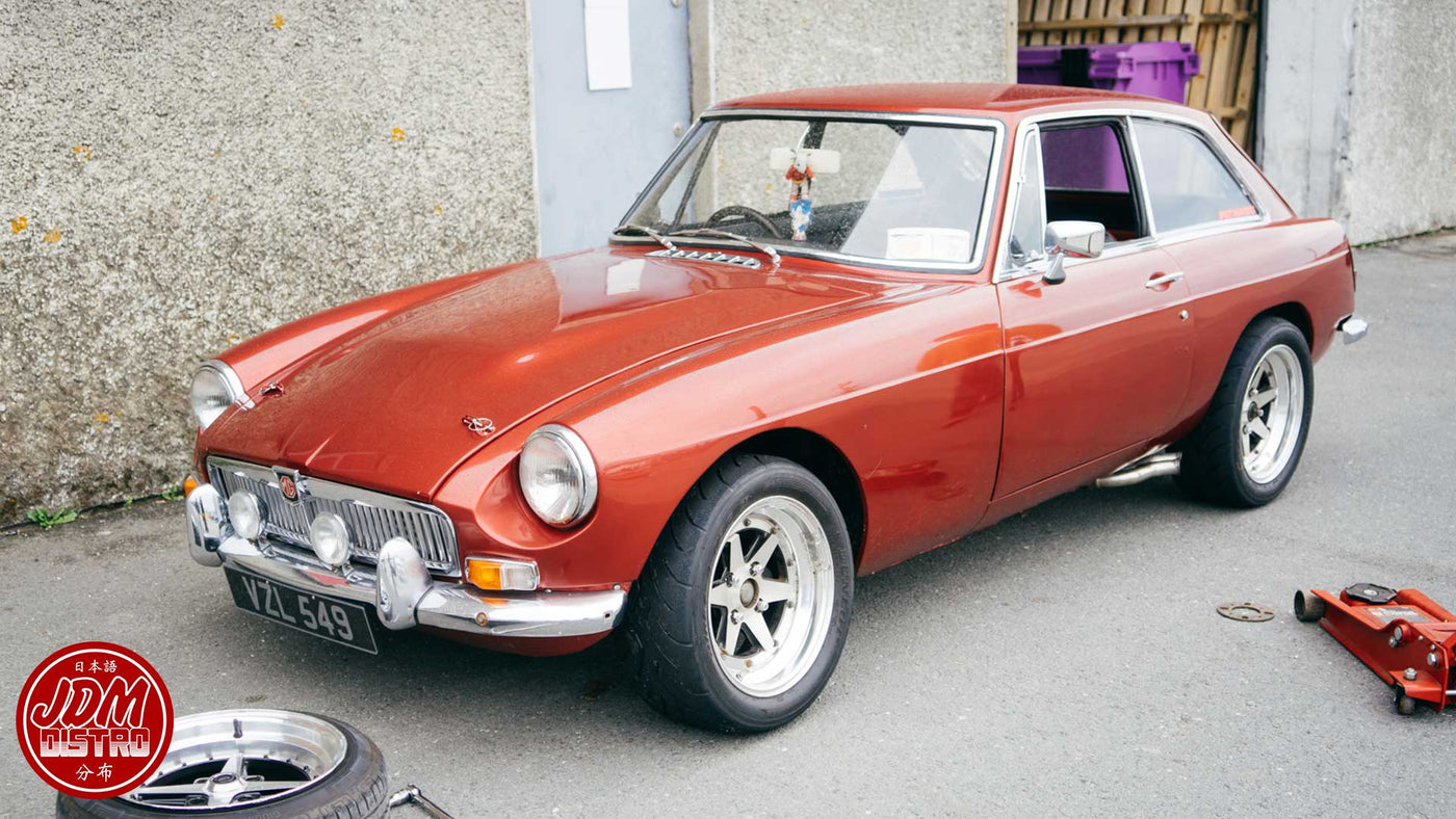 A Silvia SR20-powered MGB calls for some Japanese wheels