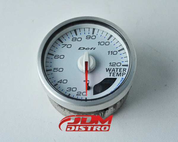 DEFI WATER TEMP GAUGE 60MM, WHITE FACE GREEN LIGHT