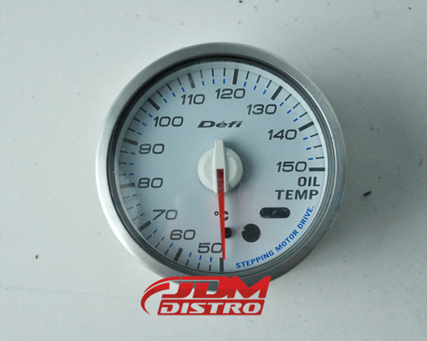 DEFI OIL TEMP GAUGE 60MM, WHITE FACE GREEN LIGHT
