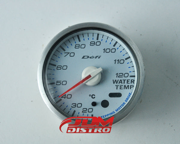 DEFI WATER TEMP GAUGE 60MM, WHITE FACE GREEN LIGHT
