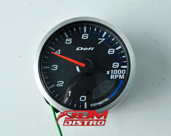 DEFI RPM GAUGE 60MM, BLACK FACE GREEN LIGHT