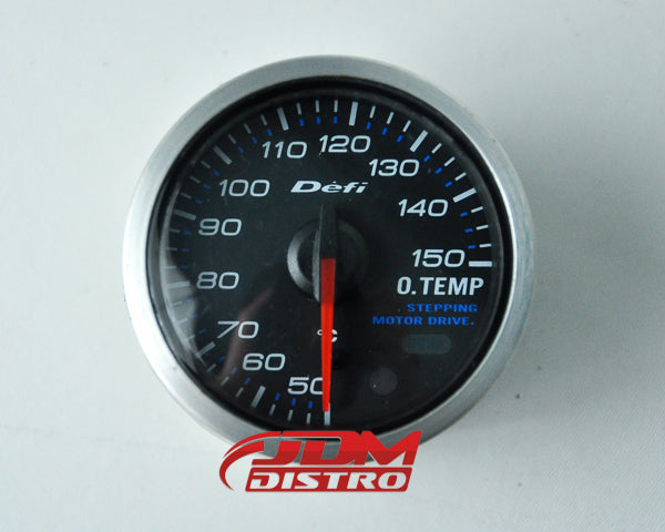 DEFI OIL TEMP GAUGE 52MM, BLACK FACE GREEN LIGHT