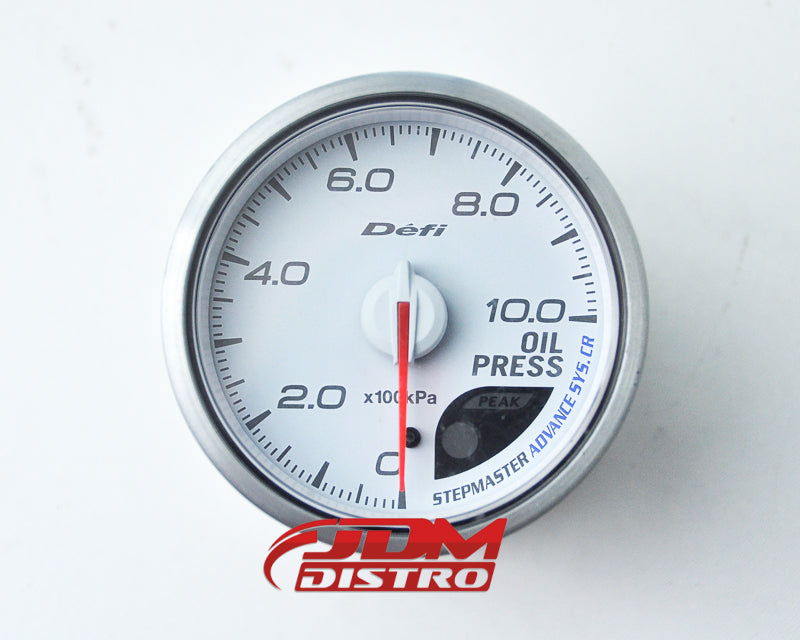 DEFI ADVANCE SYSTEM CR OIL PRESSURE GAUGE 60MM, WHITE FACE