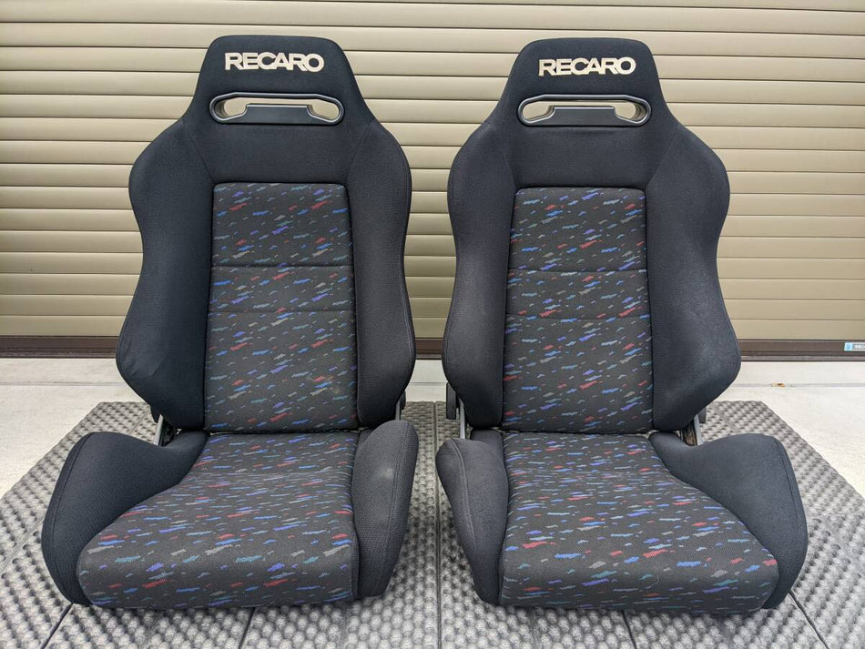 RECARO SR3 LEMANS CONFETTI RECLINER RACING SEATS PAIR
