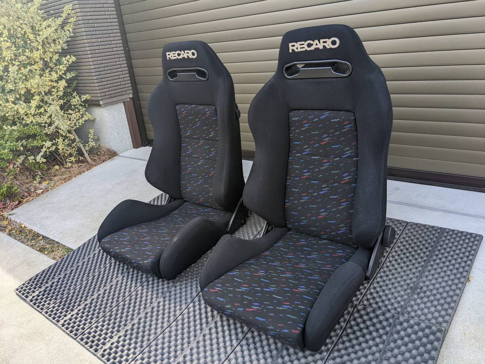 RECARO SR3 LEMANS CONFETTI RECLINER RACING SEATS PAIR