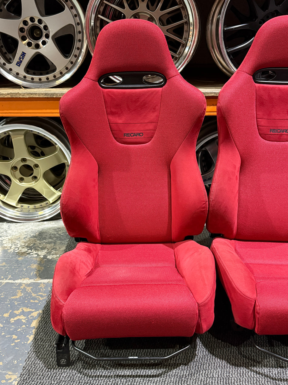 HONDA CIVIC TYPE-R EP3 JDM RECARO RECLINER RACING SEAT PAIR RED