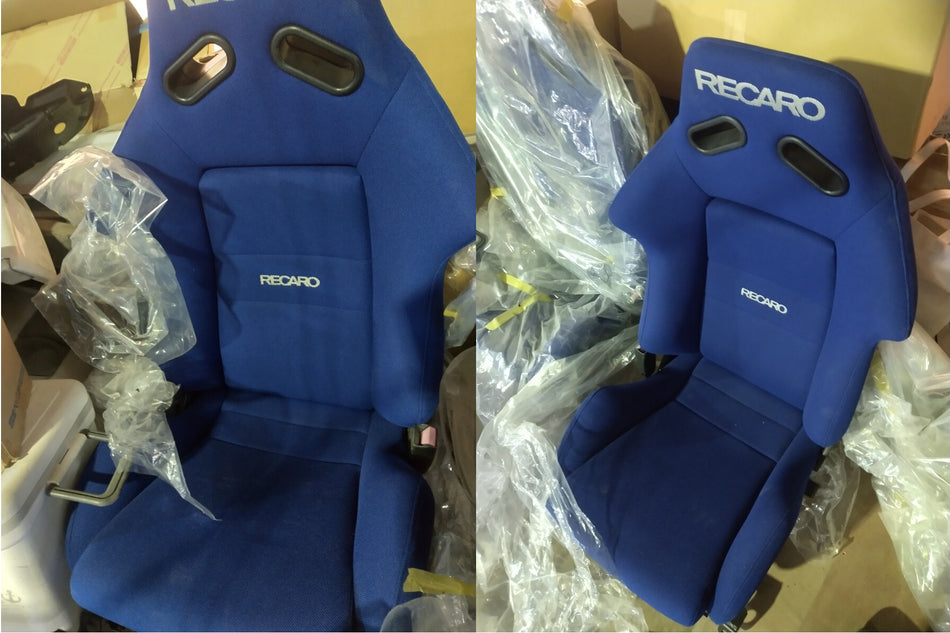 RECARO SR1 BLUE RECLINER RACING SEATS PAIR