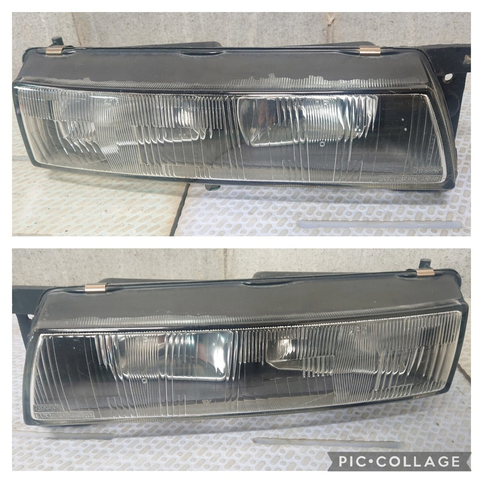 NISSAN S13 SILVIA PS13 GENUINE BRICK HEADLIGHT SET W/ GTR GRILL AND INDICATORS