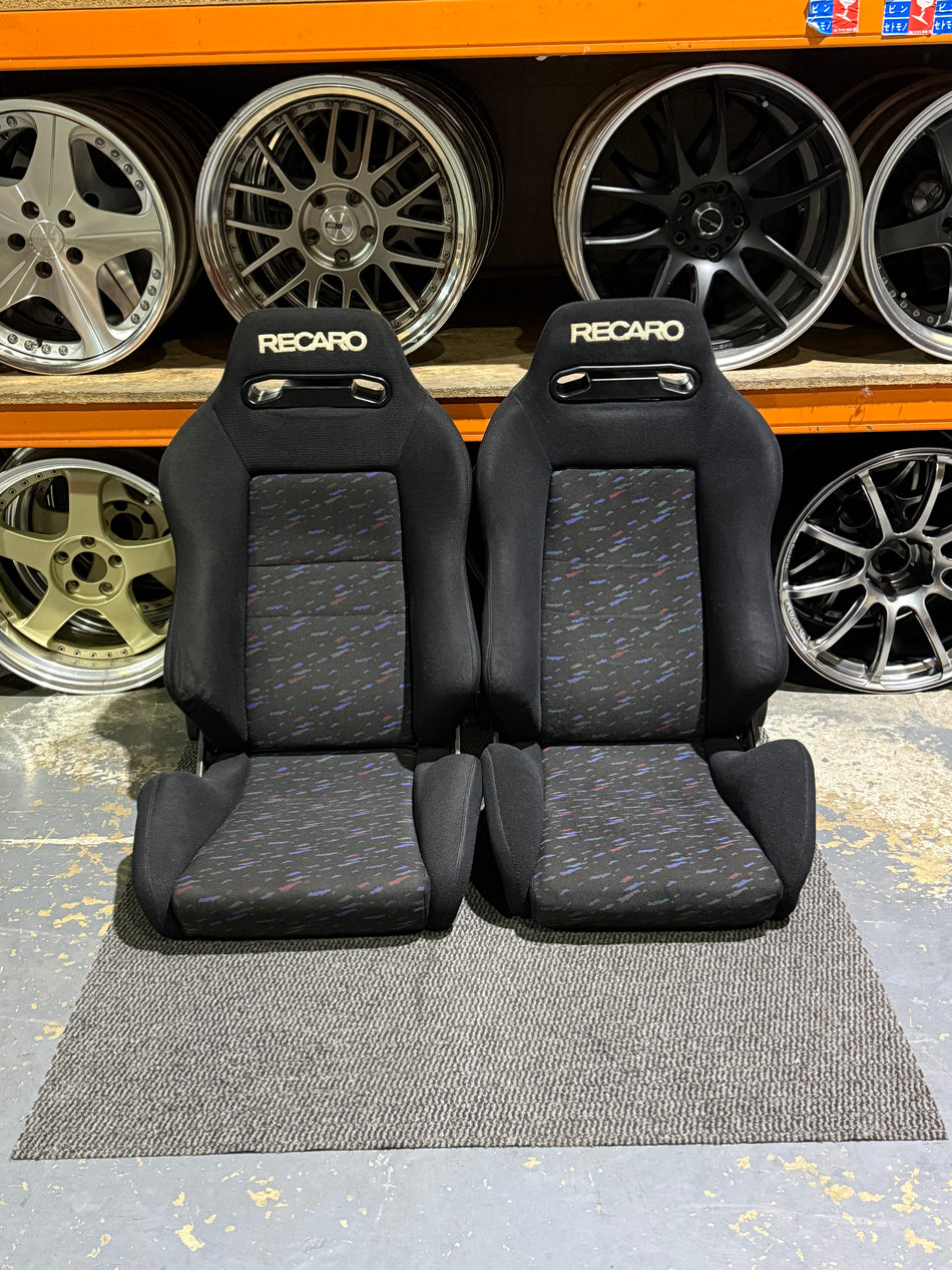 RECARO SR3 LEMANS CONFETTI RECLINER RACING SEAT PAIR