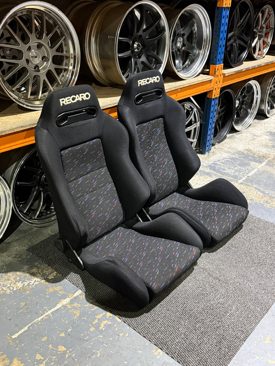 RECARO SR3 LEMANS CONFETTI RECLINER RACING SEAT PAIR