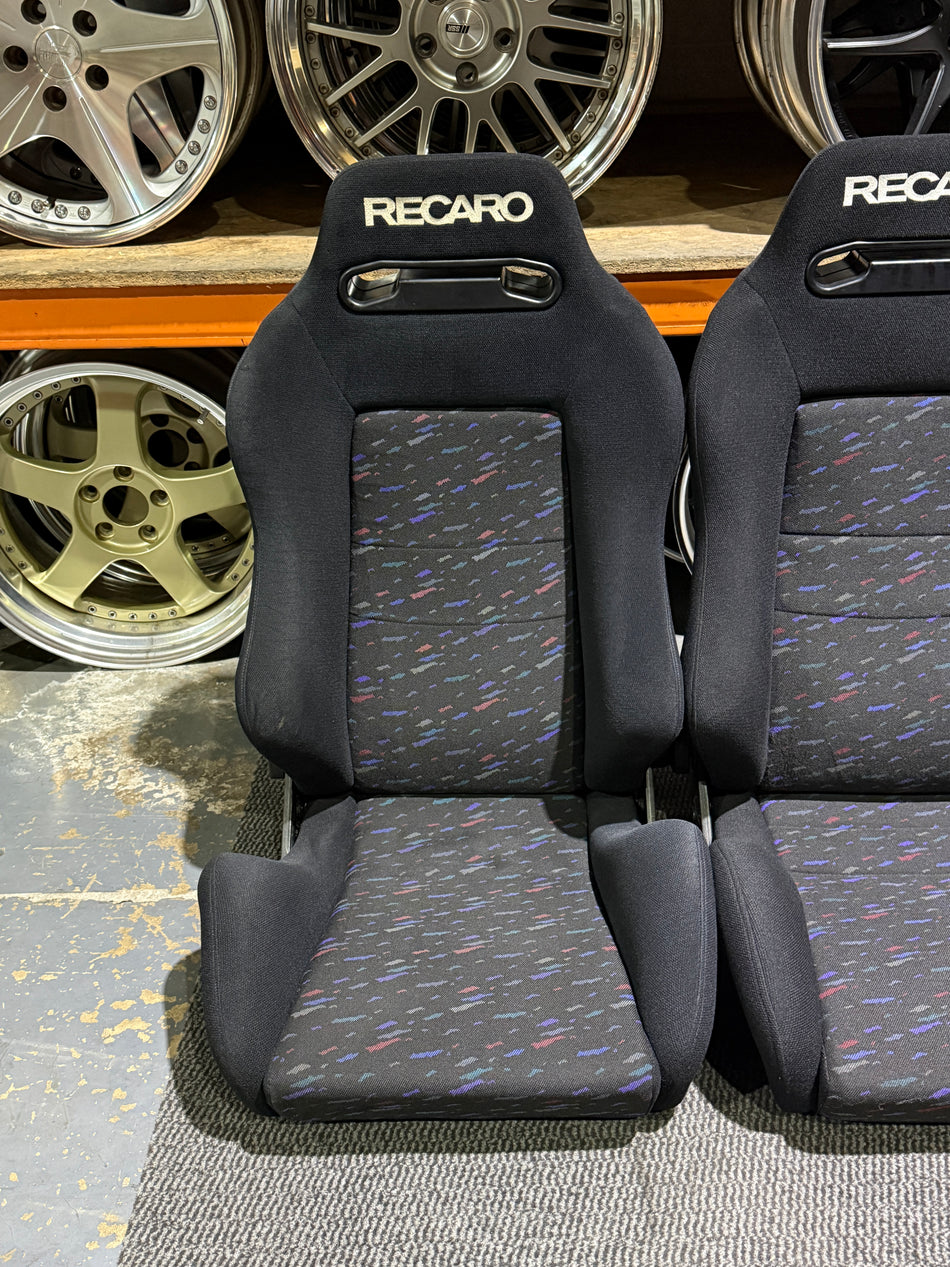 RECARO SR3 LEMANS CONFETTI RECLINER RACING SEATS PAIR