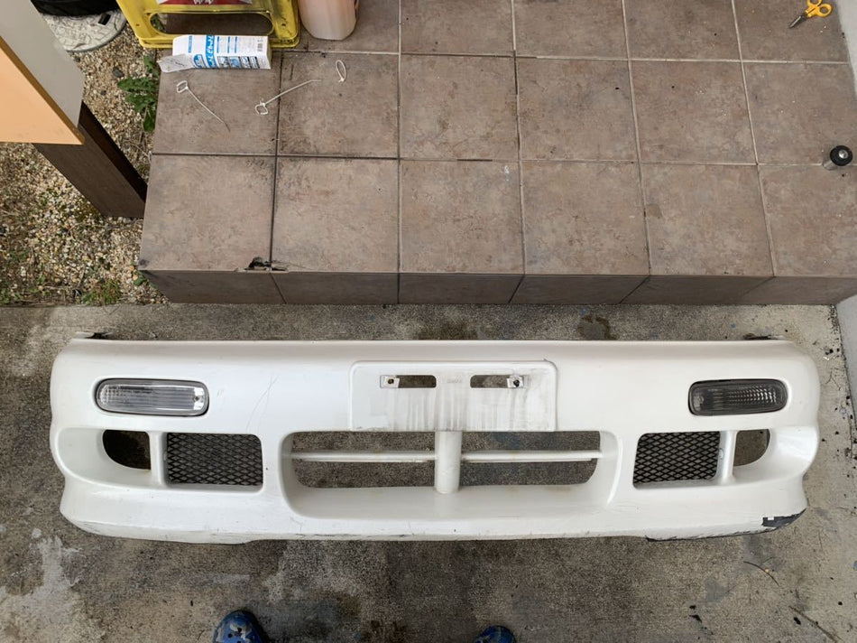 NISSAN SILVIA S14 GENUINE OEM ZENKI NAVAN FRONT BUMPER W/ MESH &amp; LIGHTS