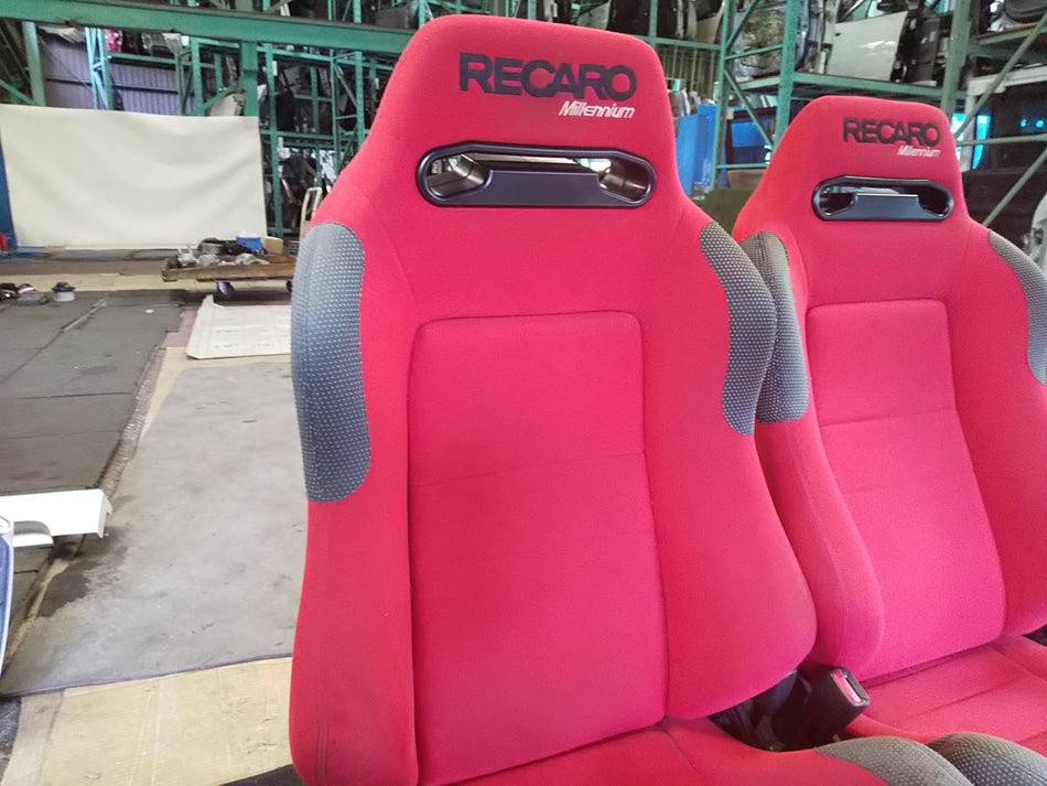 RECARO SR3 MILLENNIUM RED RECLINER RACING SEATS PAIR
