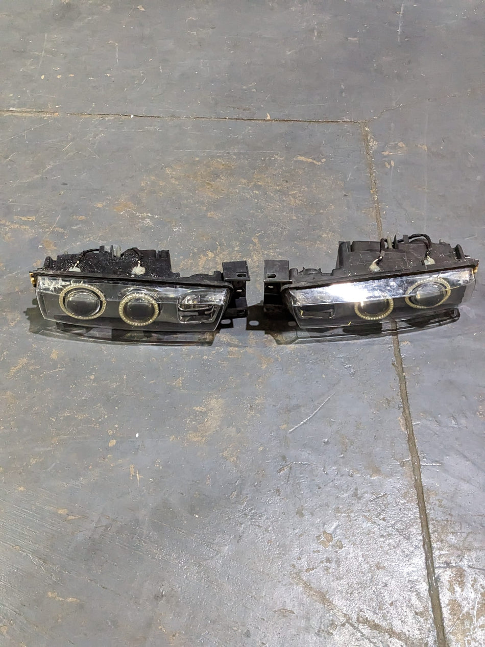 NISSAN S13 SILVIA PS13 HEADLIGHTS HALO RINGS &amp; CLEAR LENSES