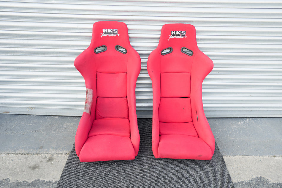 HKS POWER LIMITED EDITION X BRIDE ARTIS II RACING SEATS PAIR RED
