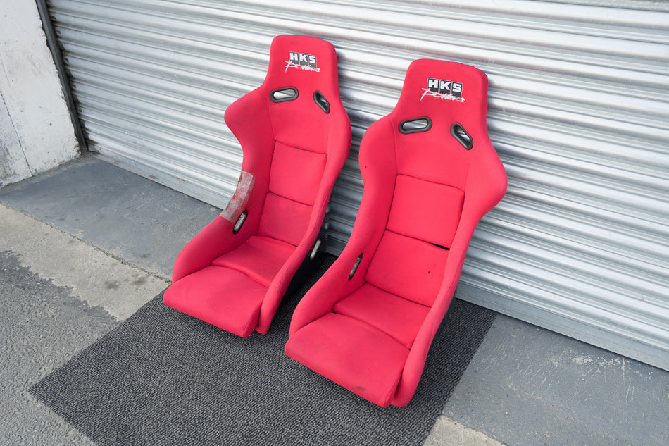 HKS POWER LIMITED EDITION X BRIDE ARTIS II RACING SEATS PAIR RED