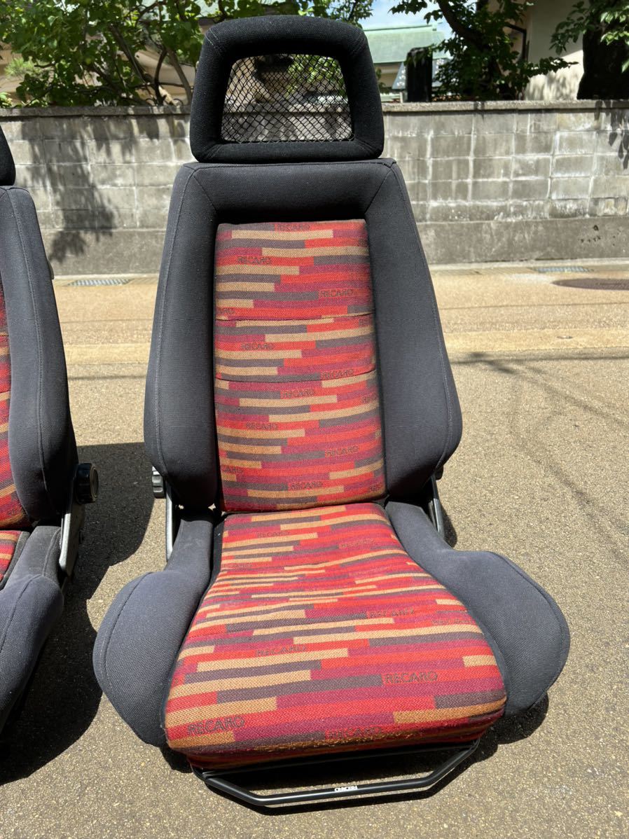 RECARO LX/LS FISHNET RECLINER RACING SEATS RED PATTERN PAIR