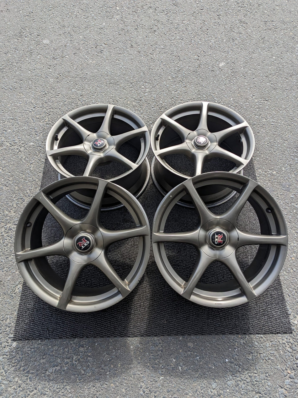 NISSAN R34 SKYLINE GTR BNR34 GENUINE OEM FORGED WHEELS WITH CAPS