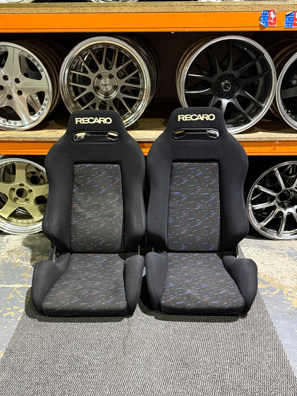RECARO SR3 LEMANS CONFETTI RECLINER RACING SEAT PAIR