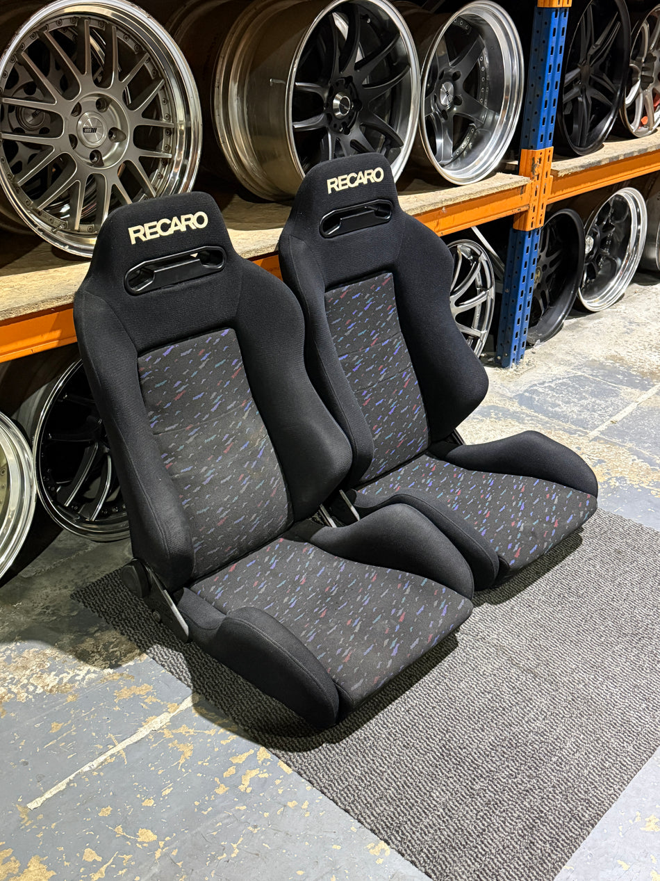 RECARO SR3 LEMANS CONFETTI RECLINER RACING SEAT PAIR