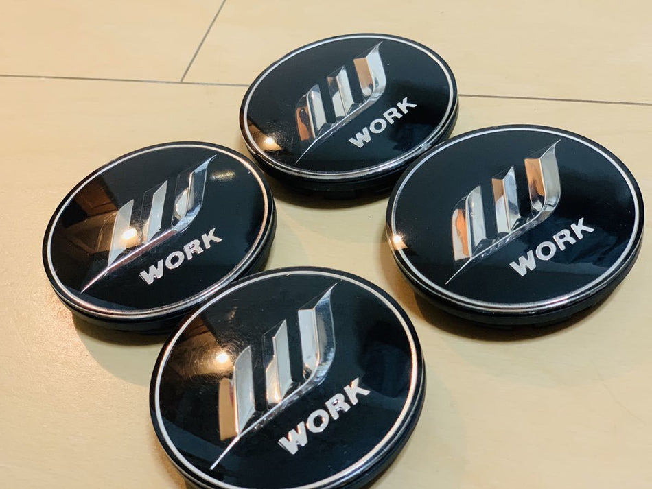 WORK BLACK WHEEL CENTRE CAPS