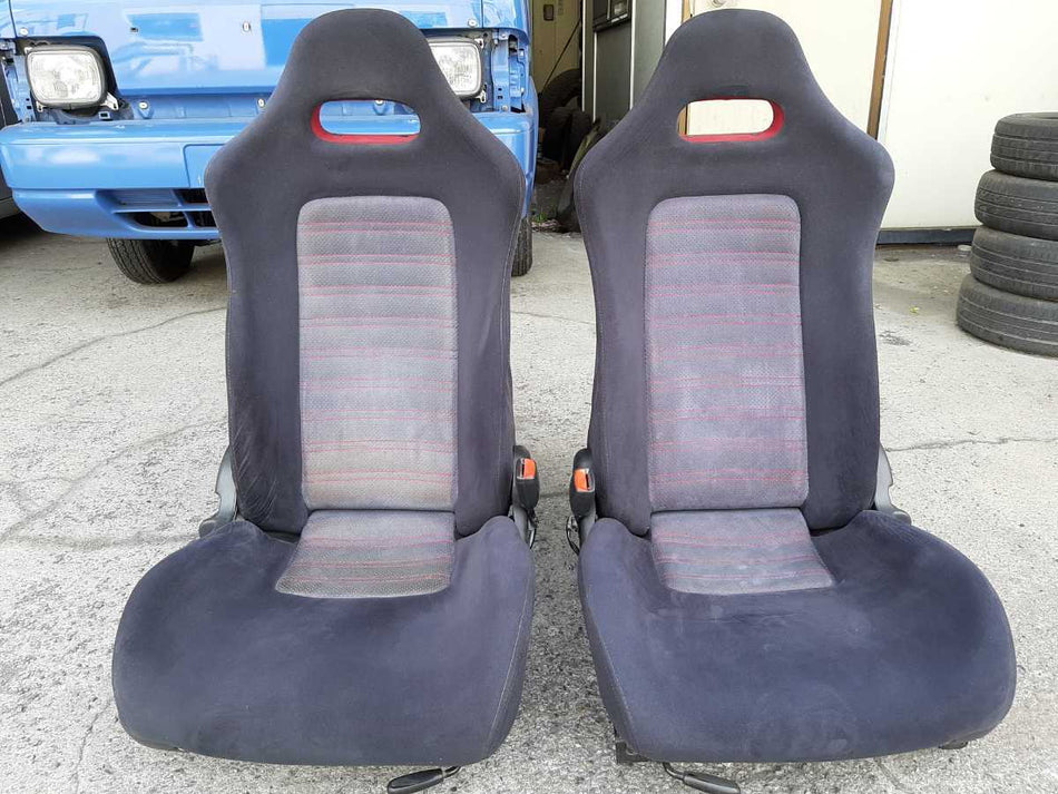NISSAN SKYLINE R33 GTR GENUINE S2/S3 LATE RED STITCH FRONT SEATS PAIR