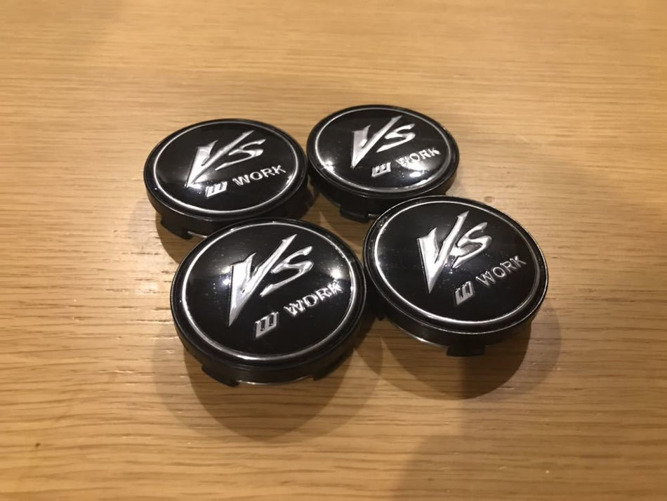 WORK VS BLACK WHEEL CENTRE CAPS 60MM