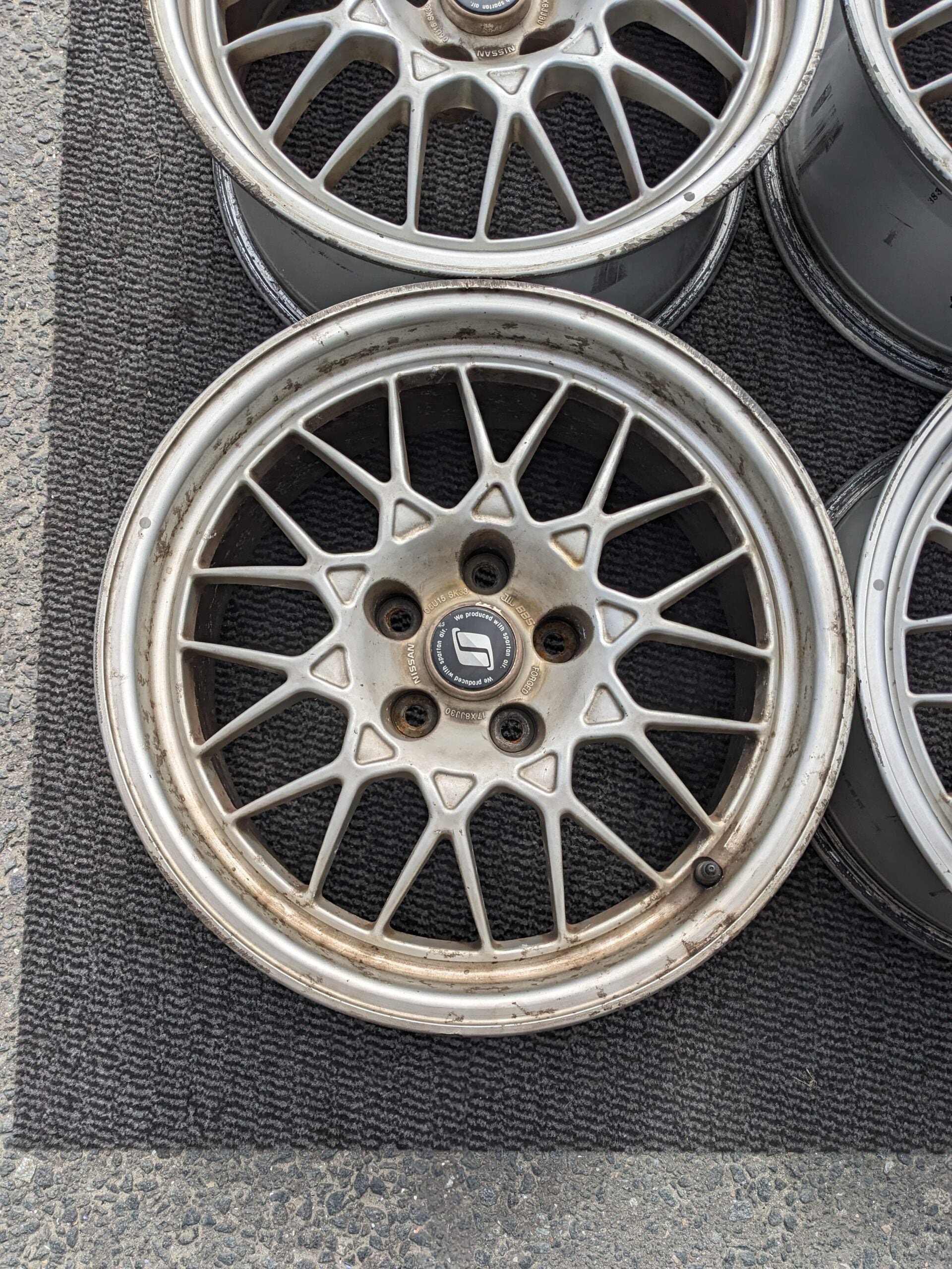 NISSAN SKYLINE R32 GTR V-SPEC BNR32 GENUINE OEM BBS FORGED WHEELS