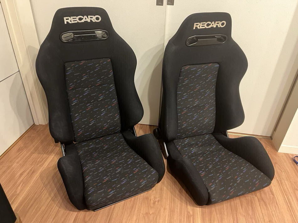 RECARO SR3 LEMANS CONFETTI RECLINER RACING SEATS PAIR