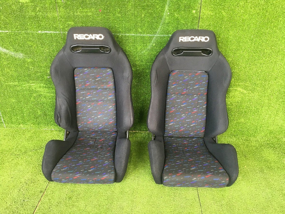 RECARO SR3 LEMANS CONFETTI RECLINER RACING SEATS PAIR