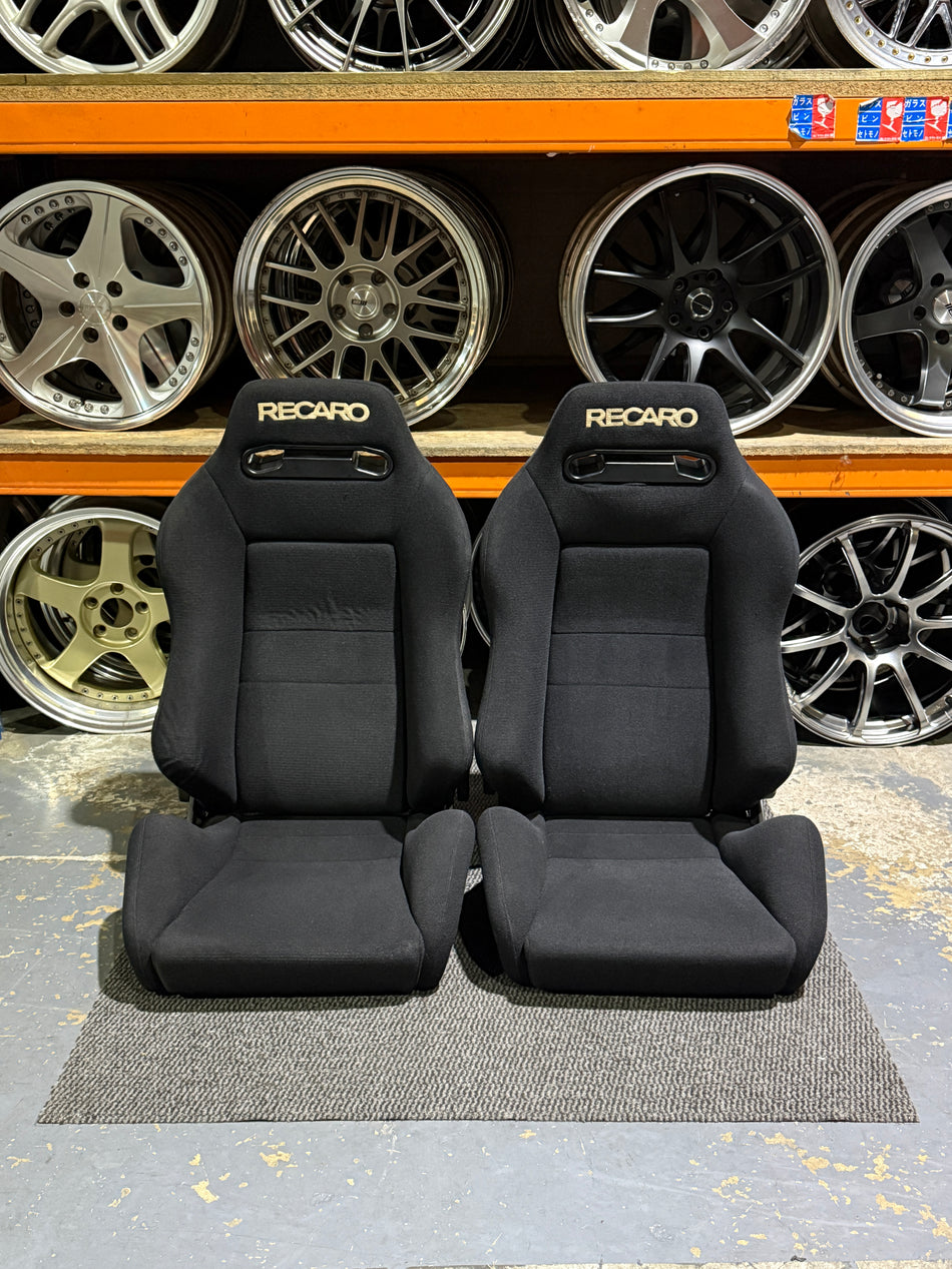 RECARO SR3 BLACK RECLINER RACING SEATS PAIR